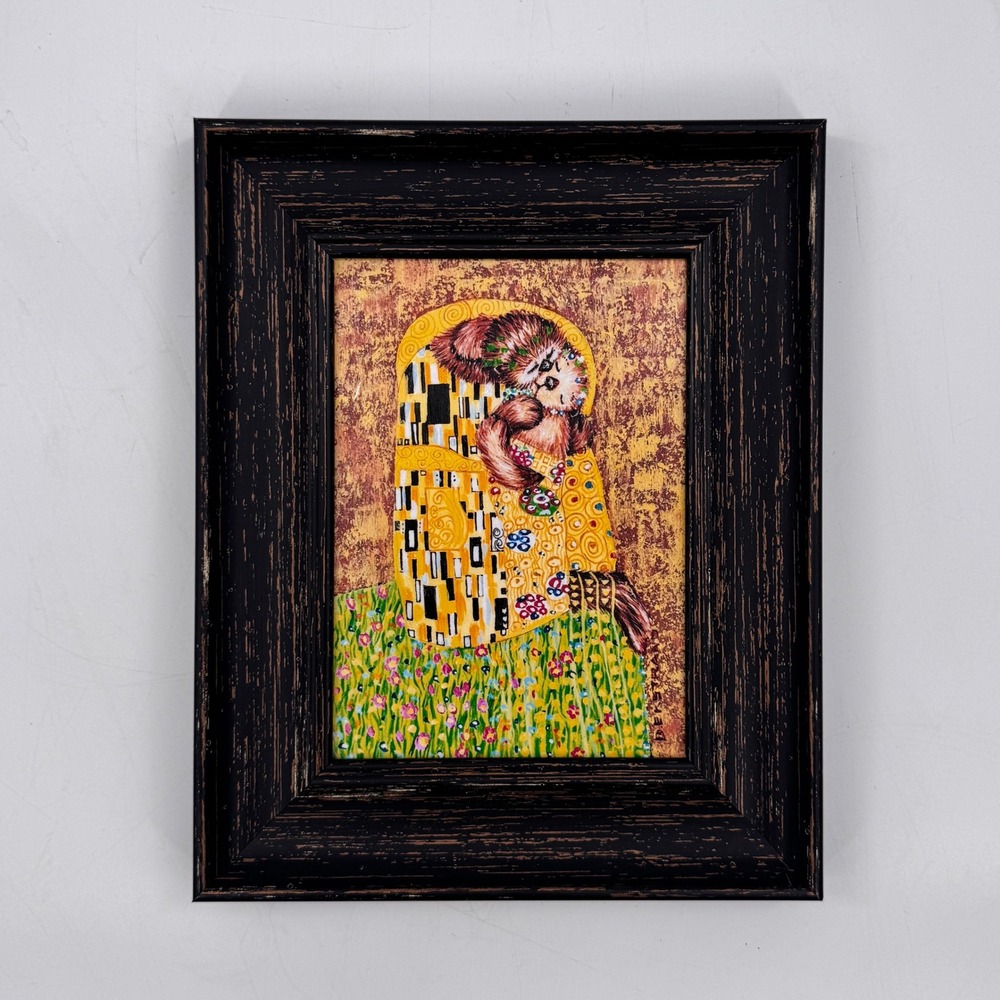 Denise Ekstrand "The Kiss" Sea Otter Klimt Inspired Art Print Framed